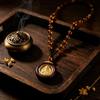 Gold Double Sided Guan Yin Buddha Pendant Necklace Men Women Buddha Statue Pendant Zodiac Buddha Pendant New Chinese Style Peace Accessory