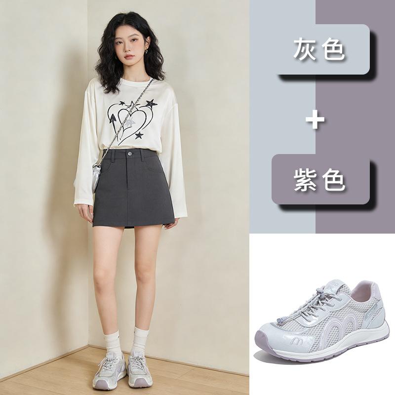 Dad shoes women's spring new thick-soled breathable moral training shoes casual sports running shoes women's spring