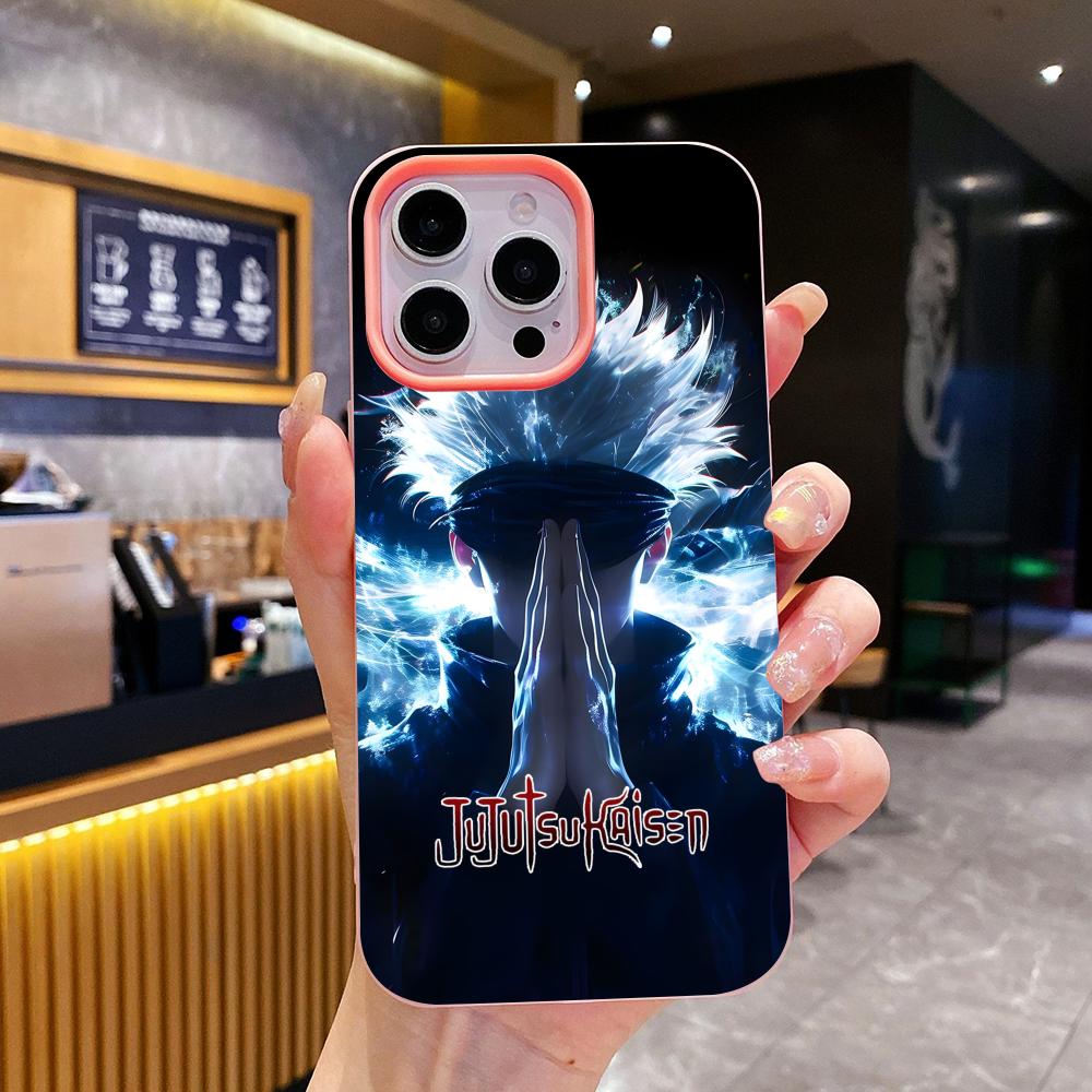 Jujutsu Kaisen Satoru Gojo Gelee Doppelschicht Rosa Handyhülle für iPhone 17 16 15 14 13 12 11 Air Pro Max Plus Schutz