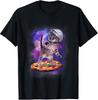 Funny Cat Flying A Pizza Astronaut Kitten Space TShirt Unisex T-Shirt