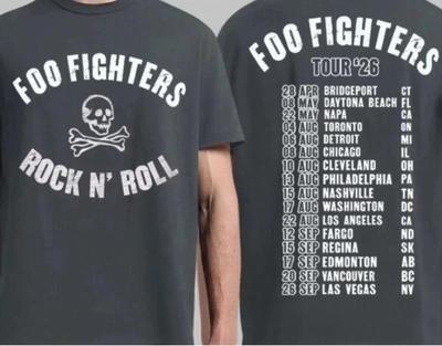 Foo Fighters 2026 Tour Dates Charcoal Graphic Tee Unisex Cotton