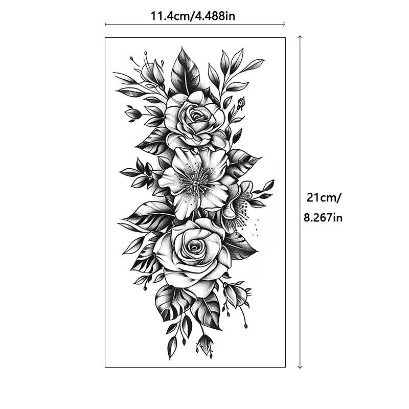 6 Sheets/set Tattoo Sticker Temporary Tattoo Small Full Arm Halloween Half Arm Animal Flower Accessories