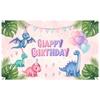 Birthday Party Banner Pink Pastel Celebration Banner Party Backdrop Palm Leaves Decor Kids Party Banner For Birthday