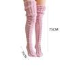 Winter Sexy Knitted Long Socks Women Long Stockings Warm Thigh High Socks For Ladies Girls New Fashion Striped Knee Socks Women