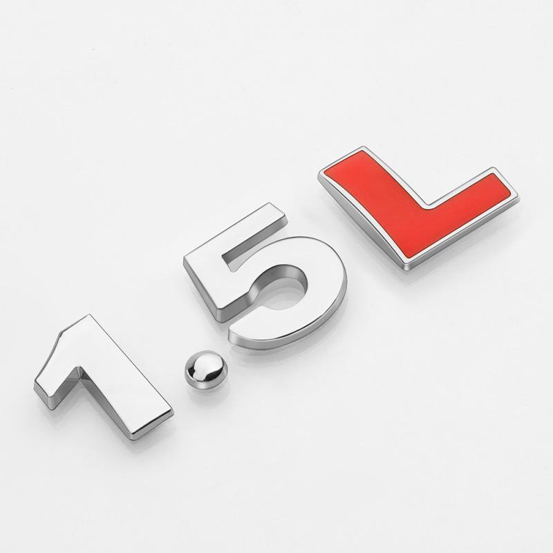 Car Displacement Label 1.4T1.8T2.0T3.0T2.0L2.4L3.0L Metal Modified Displacement Car Sticker Car Tail Label