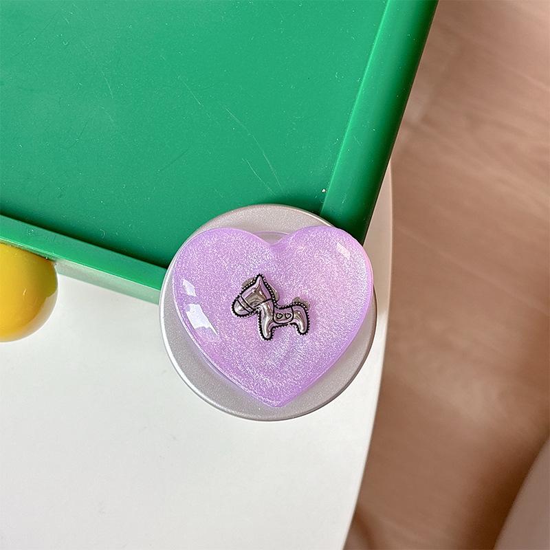 Creative Desktop Phone Airbag Holder Wind Paste Magnetic Glitter Heart Ring Girl Small Fresh