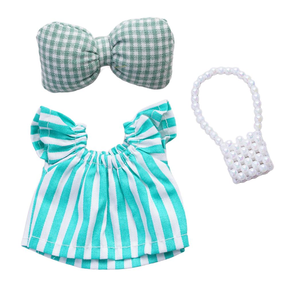 

17cm Doll Clothes Set Plush Toy Accessories Miniature Doll Outfit Ensemble Soft Stuffed Figure Clothing Doll Dress-Up Kit