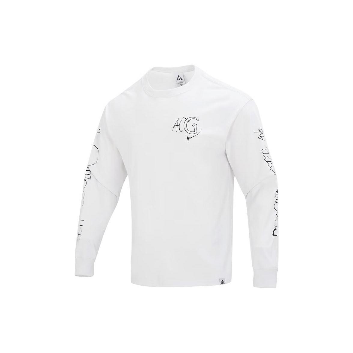 Nike ACG Logo Long T-Shirt  White  Men s FJ2136-121 XL