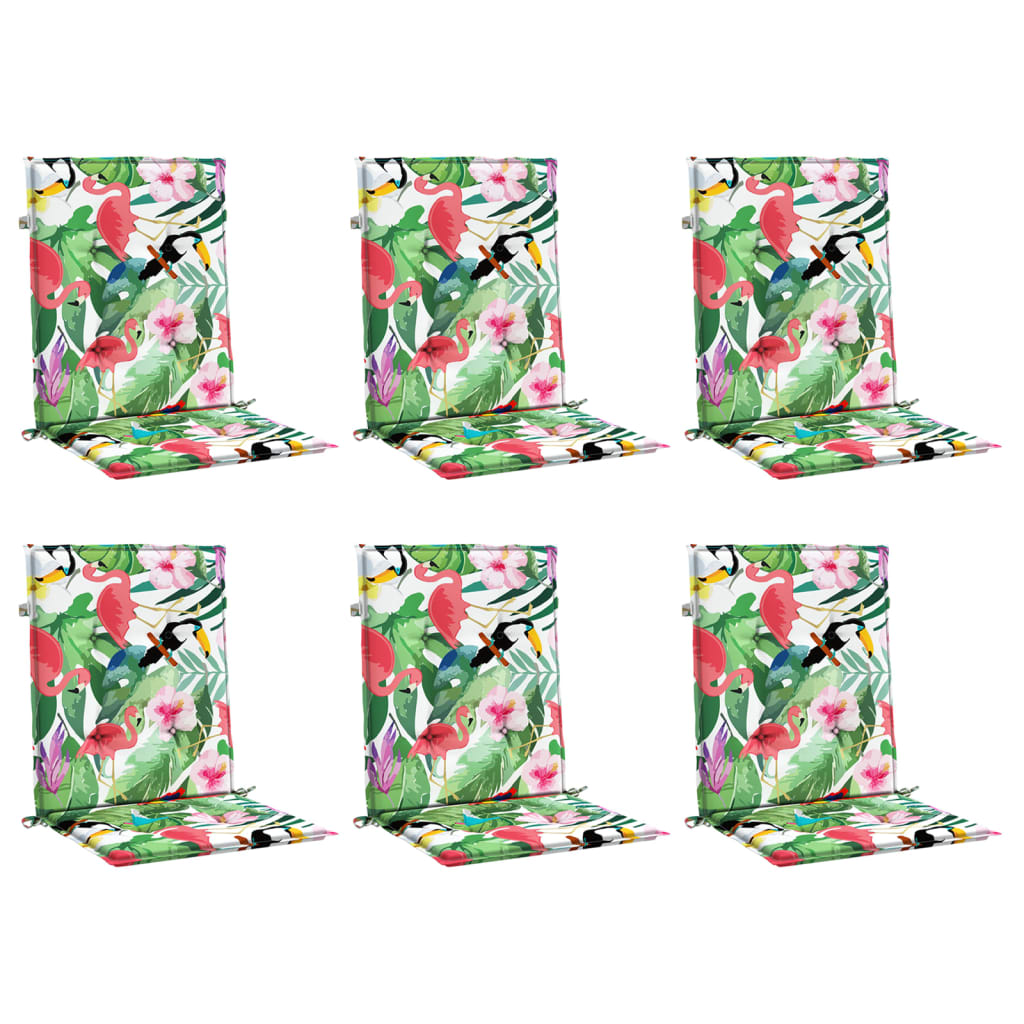 Low back Bench Cushions 6 pcs Multicolored Fabric