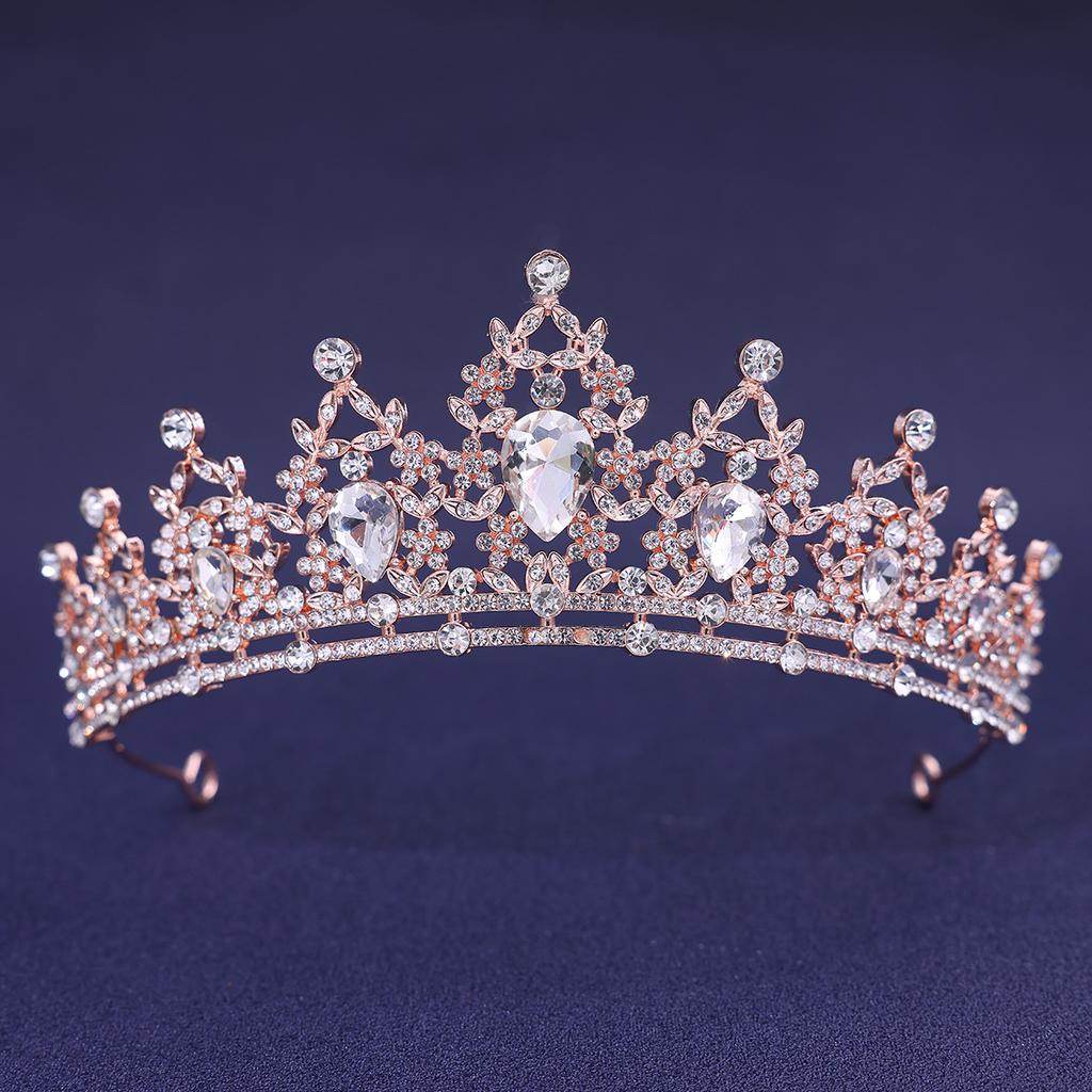 Wedding Hair Accessories Headpieces Head Jewelry Wedding Hair Tiara Crystal Bridal Tiara Crown Silver Color Diadem Veil Tiaras