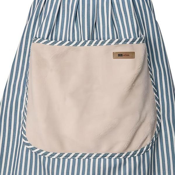 Ladies Girls Apron Kitchen - 2PC Cooking Aprons with Lace Pocket Cords Oil Resistant Stain Resistant Cotton Linen Coral Fleece for Cooking Baking BBQ
