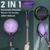 Multi Functional 2-In-1 Mosquito Killer Lamp Angle Retractable Mosquito Swatter USB Rechargeable Mosquito Swatter Bat Swatter