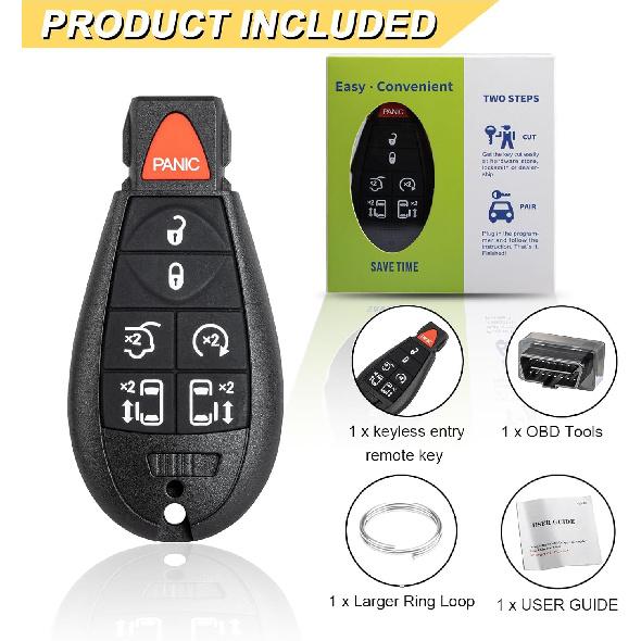 Key Fob Replacement For 2008-2016 Chrysler Town Country & Dodge Grand Caravan Car Keyless Entry Remote Control, M3N5WY783X IYZ-C01C, 7 Buttons