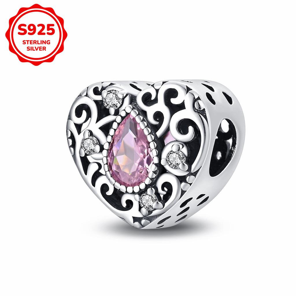 925 Silver Pink Cute Lovely Butterfly Perfume Girl Charms Beads Fit Bracelet DIY Making For Woman Jewelry