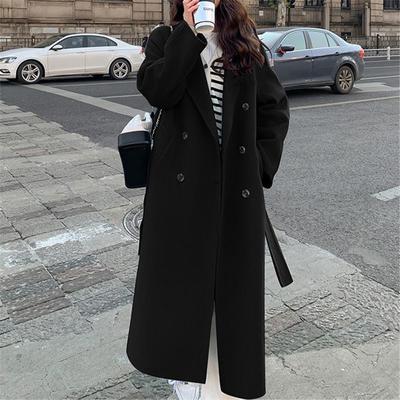Tooxika New Autumn And Winter Commuter Solid Color Wool Coat For Women Mid-length Lace-up Wool Coat