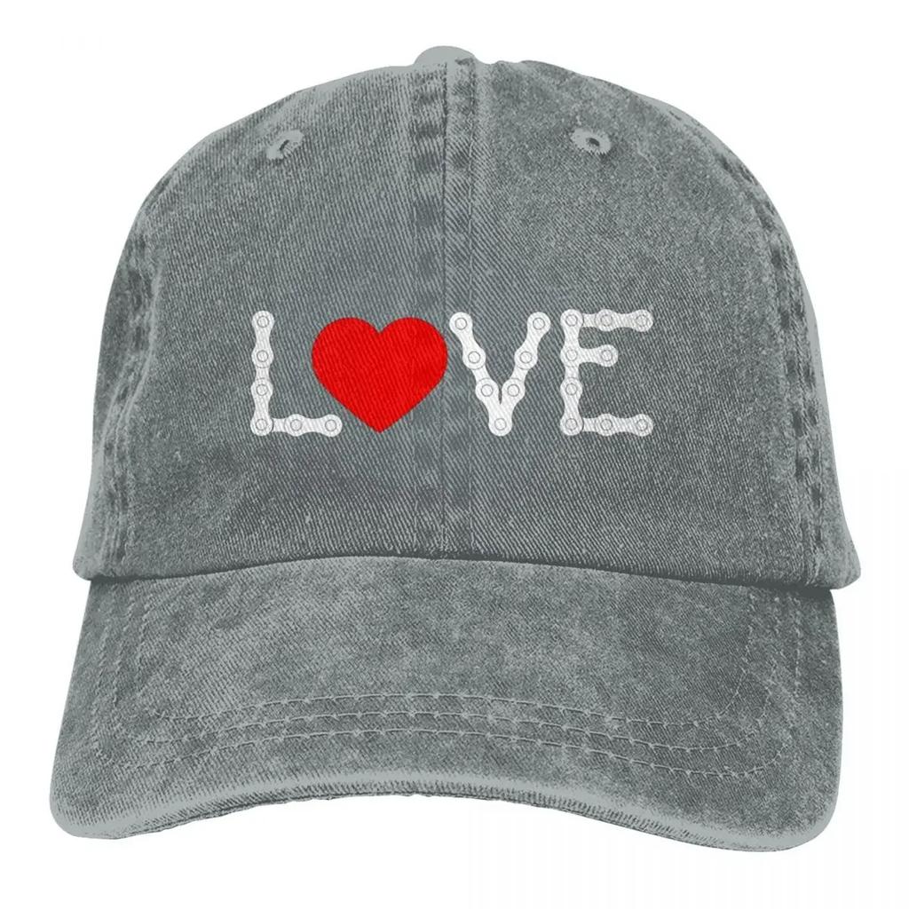 L Love Bike Bicycle Cycling Baseball Cap Accessories Casual Distressed Cotton Hat Men Women