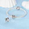 Fit Original Bracelet Bead Copper Heart Shape Zircon A-Z Letter Charms Beads For Women Jewelry Making Gift