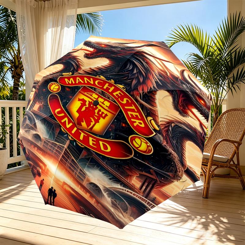 Football team.C Print Automatic Open Close Umbrella, Portable Foldable Umbrella, for Outdoor Commute Camping Trip, Ideal Birthday Gift