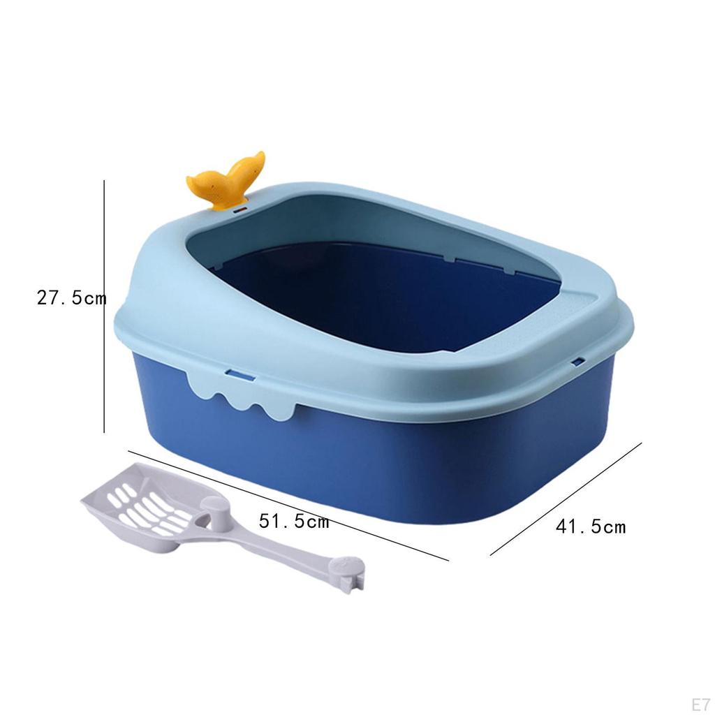 Cat Kitten Potty Toilet Open Top Pet Litter Tray PP Large Space Bedpan High Sided