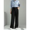 Ai Xuan, Black Loose-fitting Wide-leg Pants, Autumn Pants, Women's Summer High-waisted Commuting and Thin Suit Pants.