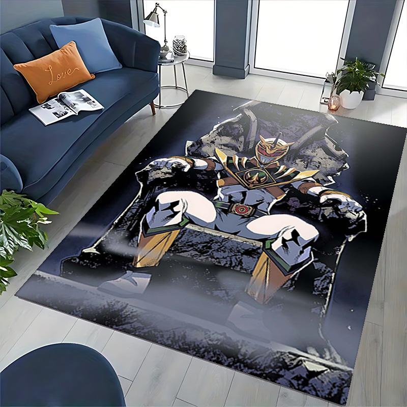 1pc Power Rangers Green Ranger Office Chair Mat - Anime Cartoon Design, Non-Slip Carpet for Home Decor, Suitable for All Seasons, Ideal Gift for Fans.