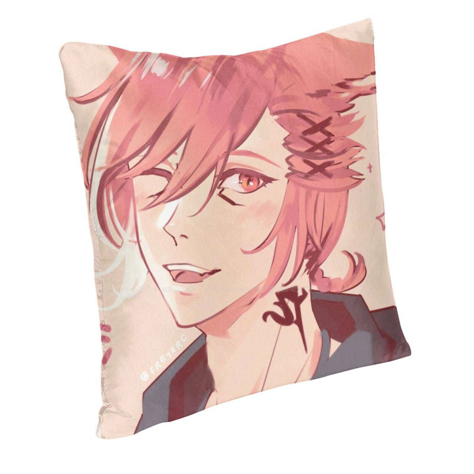 G Raha Tia Pillow Cover Hug Pillowcase Graha Tia Crystal Exarch Ffxiv Final Fantasy Xiv Ff14 Final Fantasy 14 Endwalker Peach skin 18*18(CM)-1Pcs