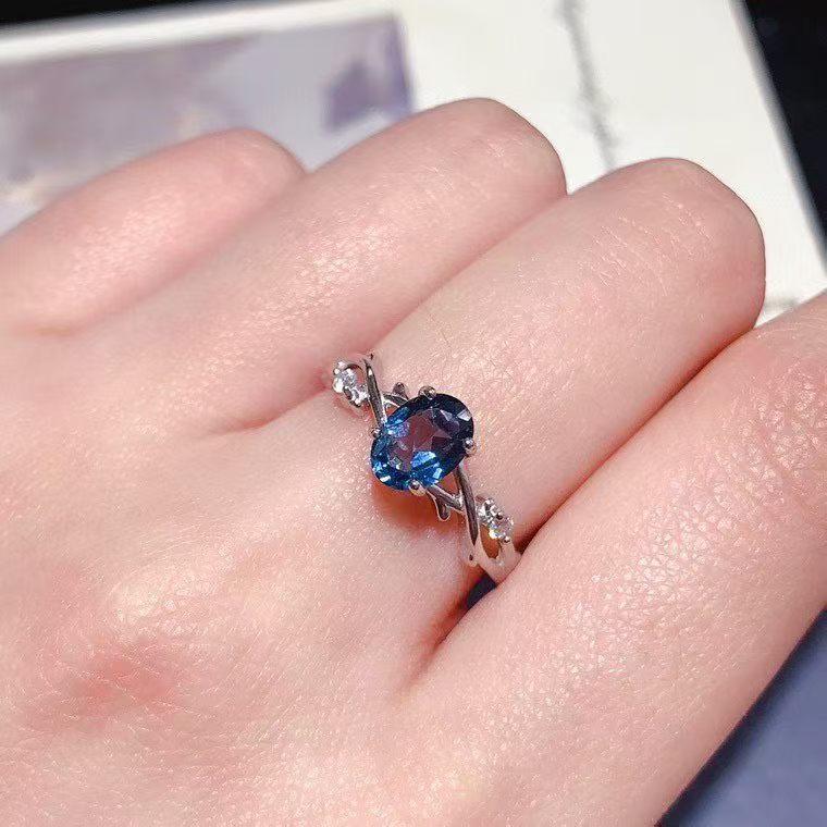 High Quality 925 Sterling Silver Natural Topaz Ring - Customizable Women's Anniversary Jewelry, Factory Direct Low Price