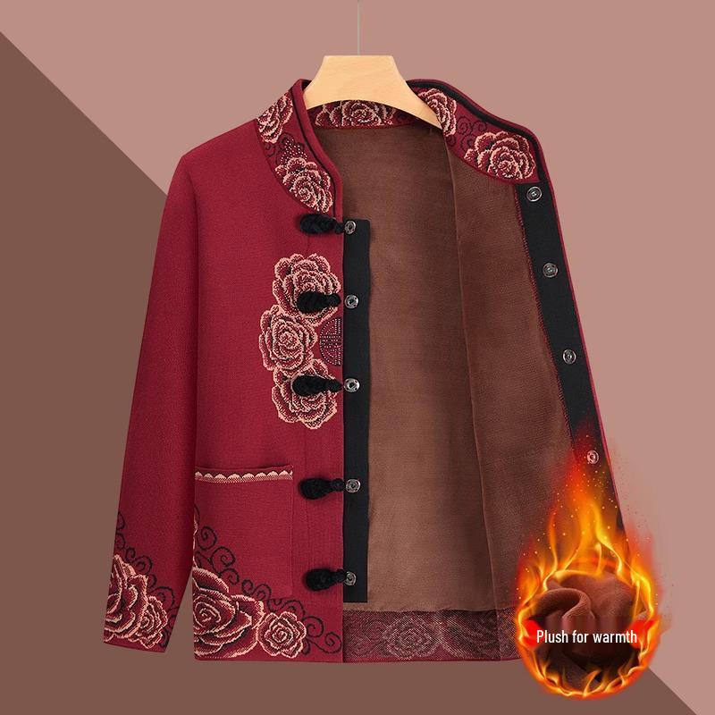 2024 New Autumn/Winter Tang Suit for Elderly Women - Grandma's Top