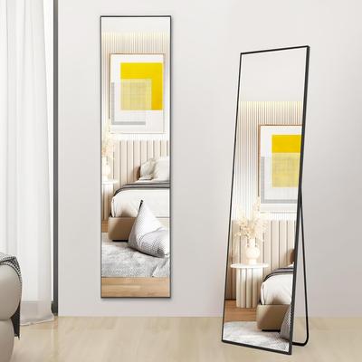ANDWINT Breite Höhe Wand Aluminium Spiegel Schwarz Ganzkörperspiegel, Ganzkörperspiegel, Wandspiegel, 28,5 cm, 118,5 cm, Bruchsicher, Spiegel,