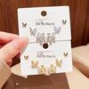 High-End Copper-Plated Gold Floral Earrings with S925 Silver Butterfly Studs
