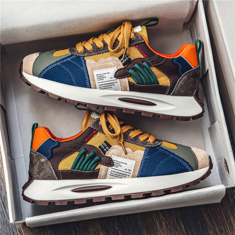 Men's 2024 Autumn/Winter Versatile Sneakers - Casual, Skate, Dad Shoes with Mesh and Soft Sole for Height Increase