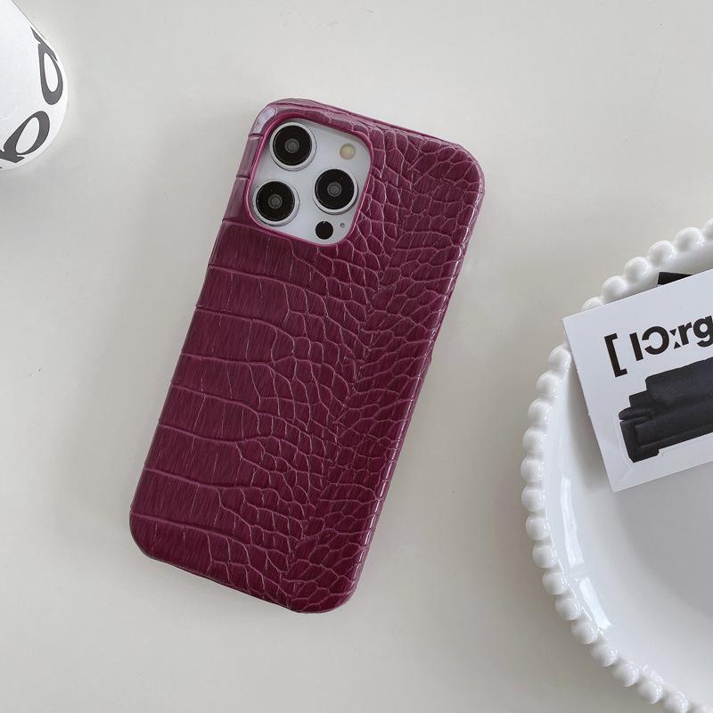 Crocodile Leather Texture Is Suitable for Apple 16promax Phone Cases, IPhone15 High-end 14 Shockproof 13 Luxurious Men's Leather Cases