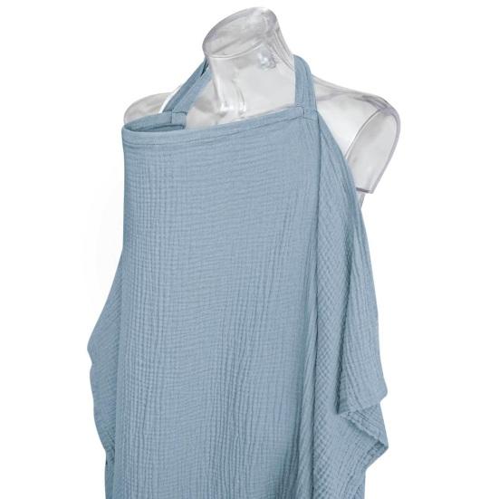 Women Breastfeeding Cover Up with 2 Pockets Adjustable Straps Breathable Nursing Cloak Breast Feeding Shawl