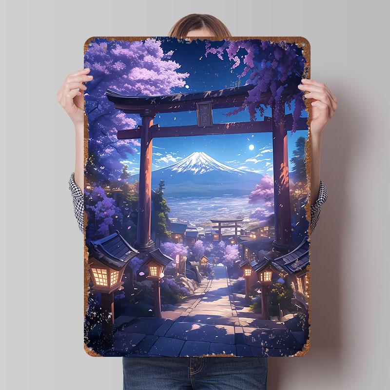

Mount Fuji Landscape Poster Customized Wall Art Vintage Metal Signs Retro Tin Plaque for Man Cave Gamer Room Decoration At Home 7.9x11.8In(20x30cm)