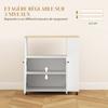 Kitchen Trolley on Wheels, Worktop, Adjustable Shelf, 75 x 40 x 80.5 cm, White