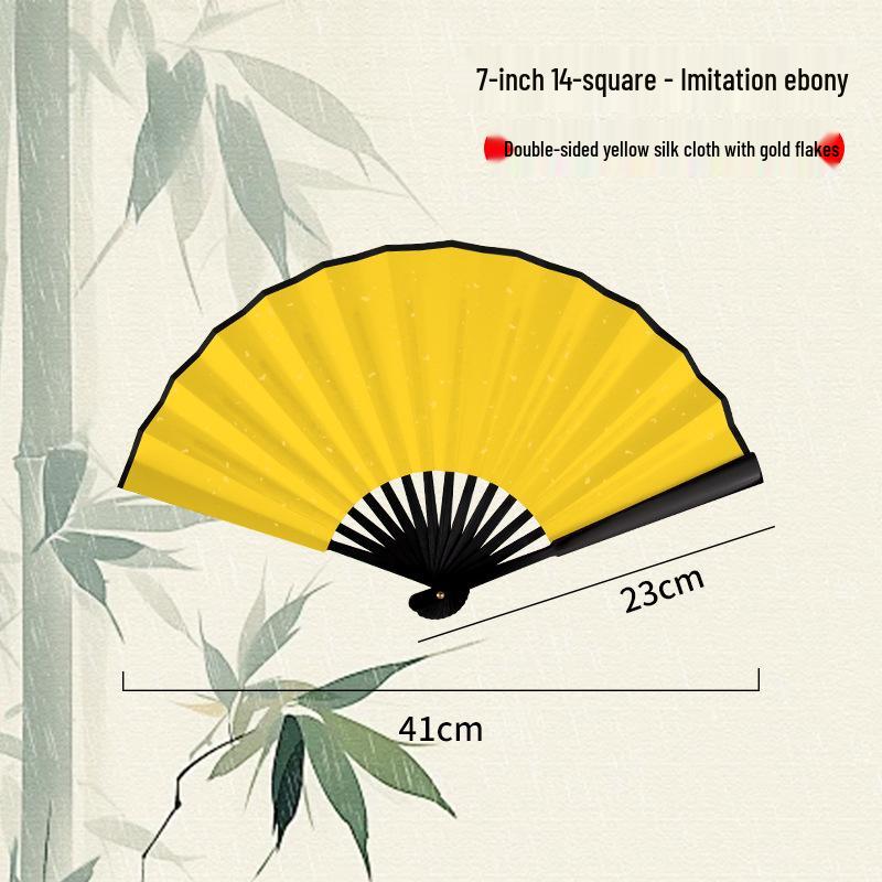 Silk Folding Fan: 8"-10" Waterproof, Tear-resistant, Calligraphy-Ready, Traditional Style