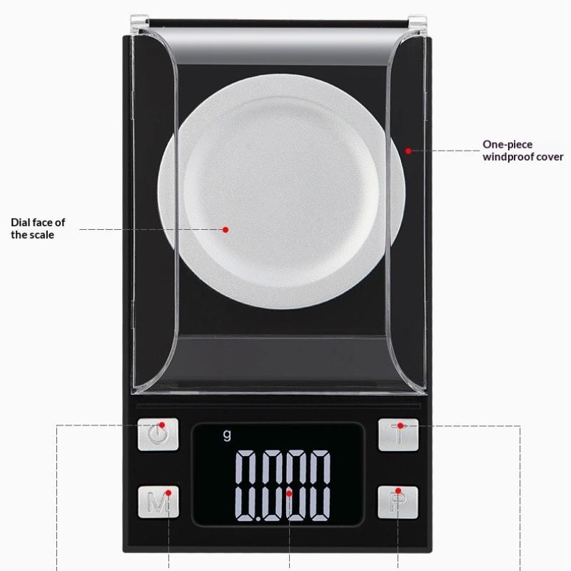 High Precision 0.001G Jewelry Pocket Scale Digital Carat Diamond Milligram Weighing Balance For Ingredients And Gems