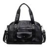 Large Capacity Tote Bag Women Minimalist Work Commute Shoulder Crossbody PU Leather With Zip