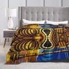 Vintage Sunset Beach Tiki Totem Statue Art Flannel Blanket Spring Warm Throw Blanket for Kids Home Decor Pattern Sofa Bed Cover