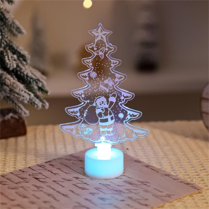 Glowing LED Acrylic Decoration Christmas Ornament Christmas Decorative Night Light For Kids Room Party Desktop Display