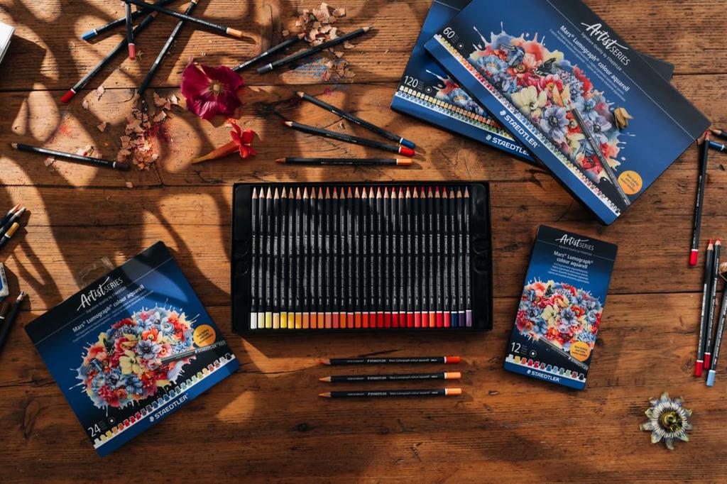 Staedtler Mars Lumograph Watercolor 104 M120 Pencils, 120-Color Set,