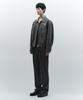 INSILENCE Belted Double-Pleated Wool Pants Charcoal