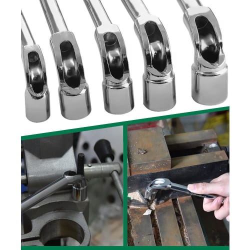 DFsucces Hex Offset Socket Wrench, L-Shaped Wrench, Through Bolt, Hex Wrench, L-Shaped Ball Point Wrench, Angle Open Socket, Socket Wrench (10mm)