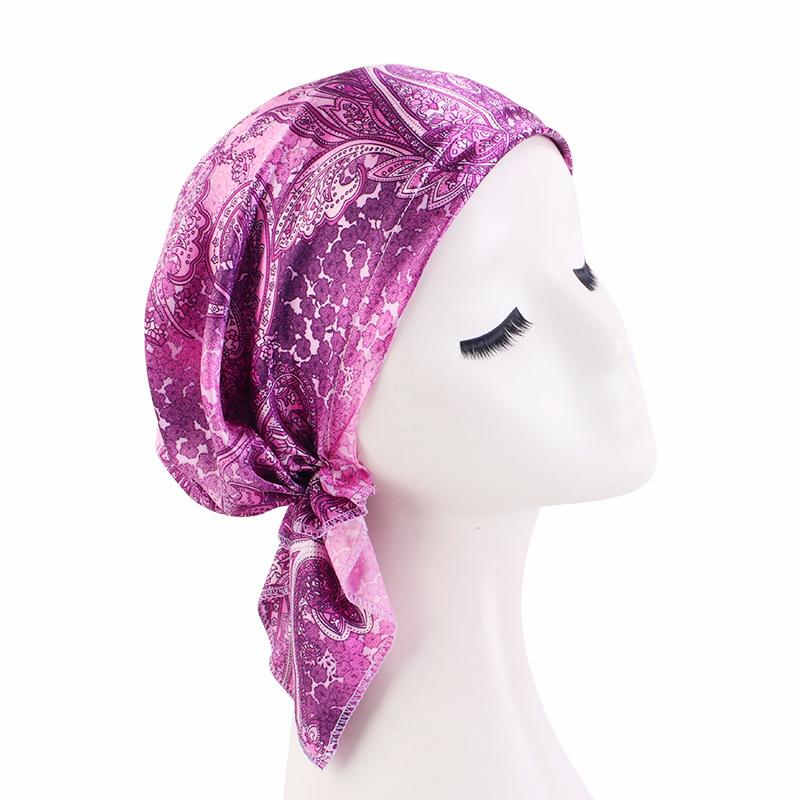 Floral Print Muslim Women Inner Hijabs Cap Arab Wrap Head Scarf Turban Bonnet Ready To Wear Hijab Femme Underscarf Caps Turbante