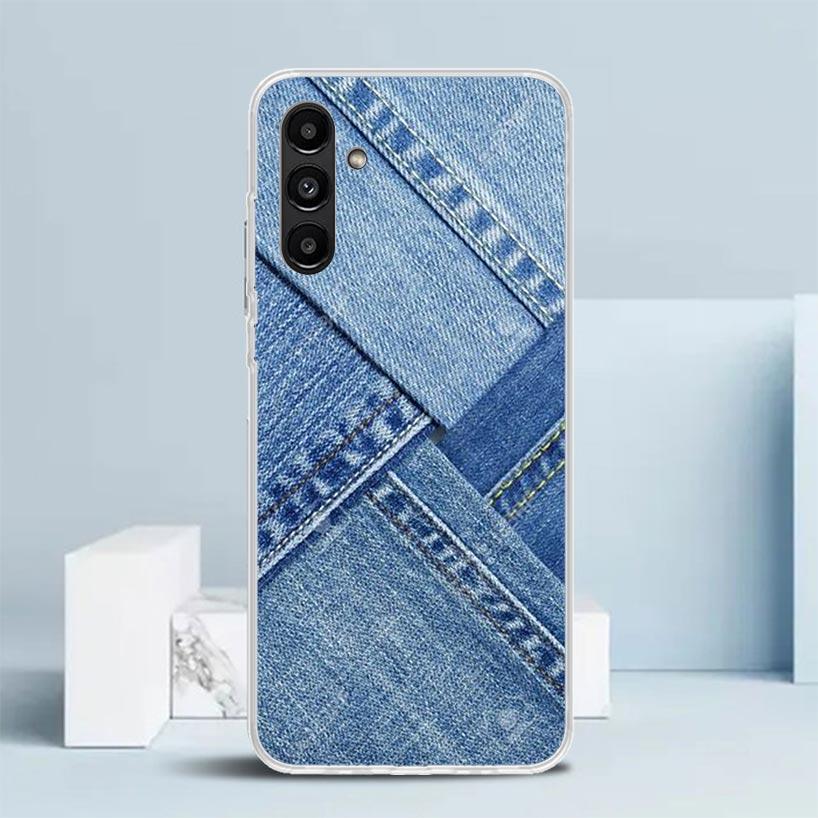Jeans Cowboy Denim Printed Phone Case For Samsung Galaxy A17 A37 A57 A16 A15 A14 A13 A56 A55 A54 A53 A36 A35 A34 A33 A26 A25 A24
