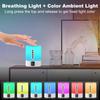 Night Light Bluetooth Speaker Alarm Clock, Sound Machine with White Noise, Touch Bedside Lamp, Dimmable Warm White Light, 48 RGB Color Changing,