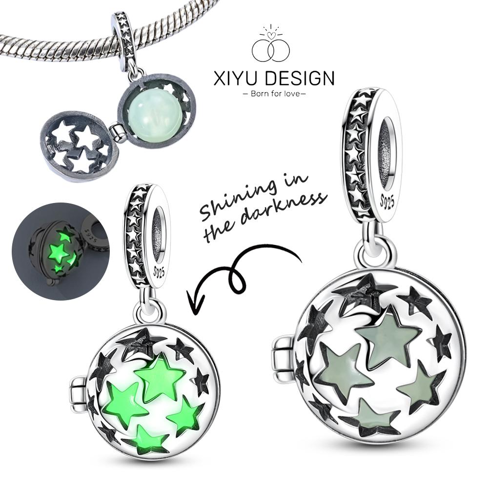 

Copper Can Be Opened Luminous Hollow Star Charms Pendant Fit For The Brand S Diy Bracelet Women Jewelry Gifts белый