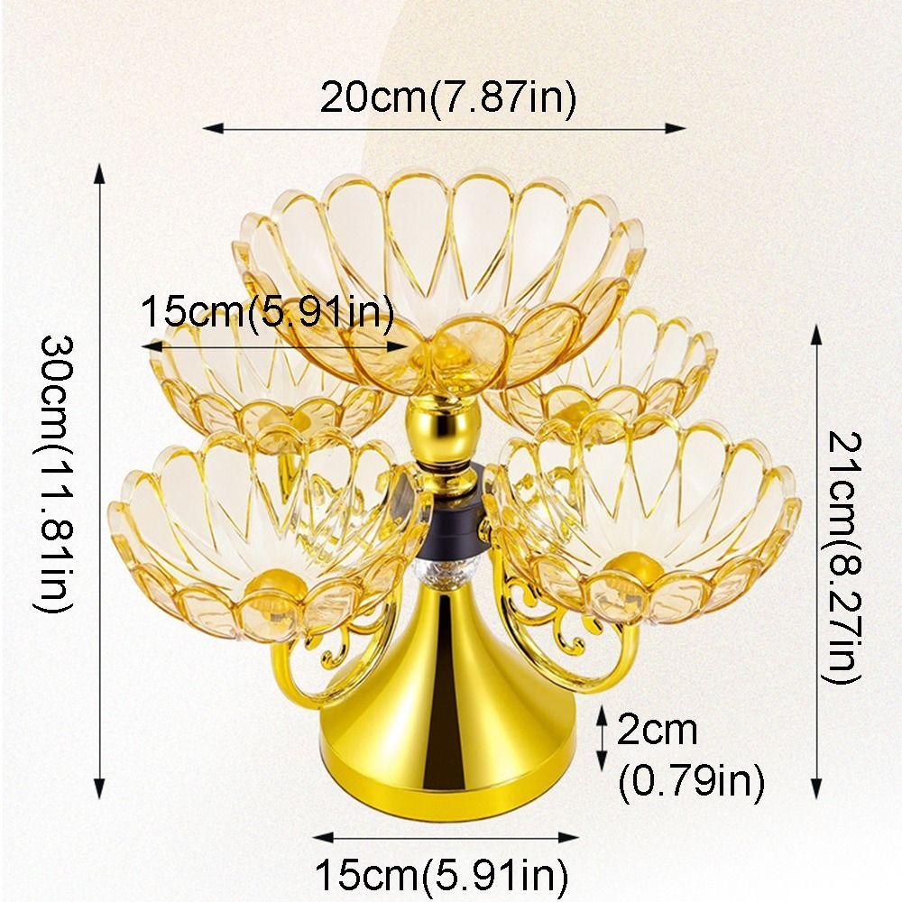 Elegant Rotating Snack Serving Tray Flower Shaped Fruit Plate Stand Home Decor