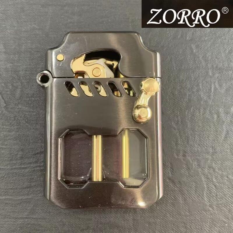 Zorro Cyber Mecha Kerosene Lighter with One-Key Ejection and Transparent Rocker Arm - Classic Gift for Men