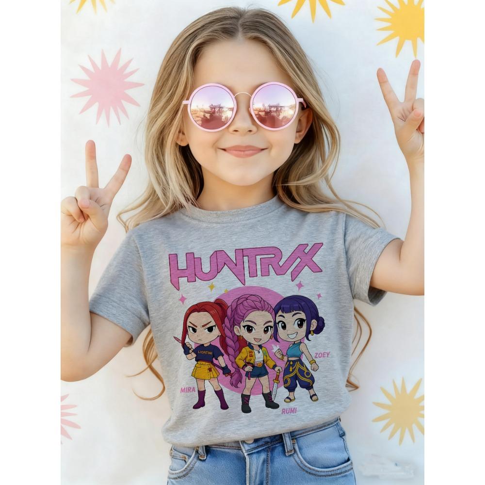 Nuovo in T-shirt per Bambini Bambine KPop Demon Hunters Divertente Maglietta per Fan KPop Demon Hunters Vestiti Ragazzi Ragazze Maglietta Top Unisex